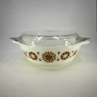 Vintage 1960's JAJ Pyrex Opal Glass Toledo Pattern Small 505 Oven Dish with Lid