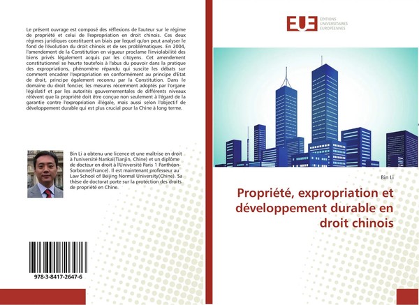 Bin Li | PropriéTé, Expropriation Et DéVeloppement Durable En Droit Chinois-image