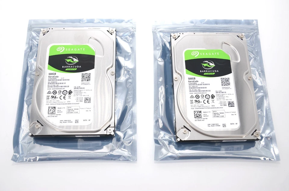 x2/Lot de 2 Disque Dur HDD SEAGATE BarraCuda 500GB/3.5"/SATA/32Mo/7200tr Testés - Photo 2/4