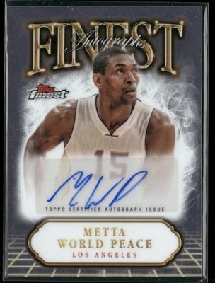 2024-25 Finest Autographs Metta World Peace Los Angeles Lakers Auto