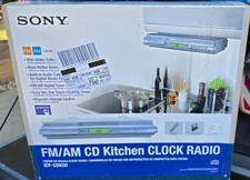 NIB Sony ICF-CDK50 Under Cabinet CD Player Kitchen Clock Radio FREE SHIPPING
