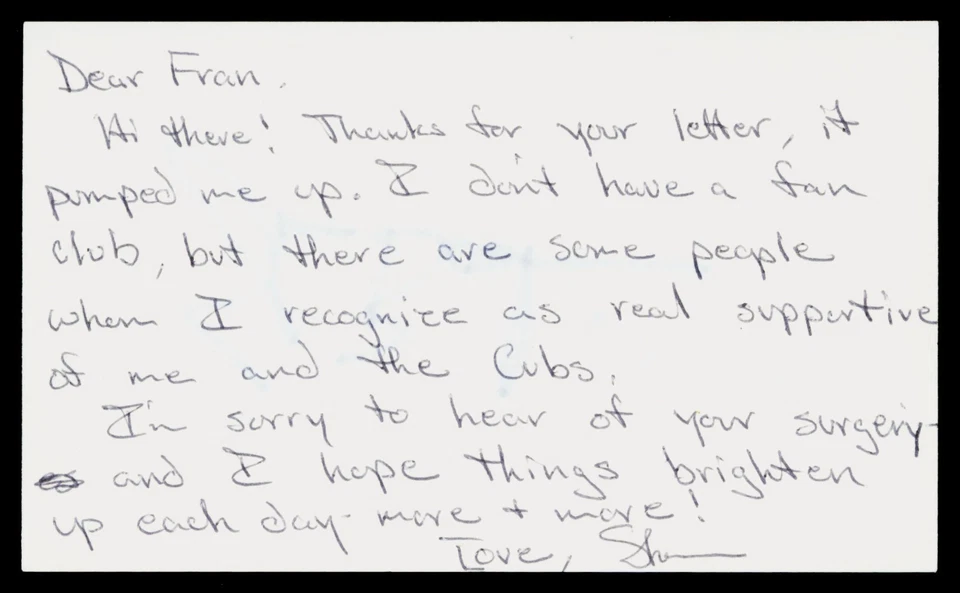 Shawn Boskie Autographed Index Card Chicago Cubs - Image 2 of 2