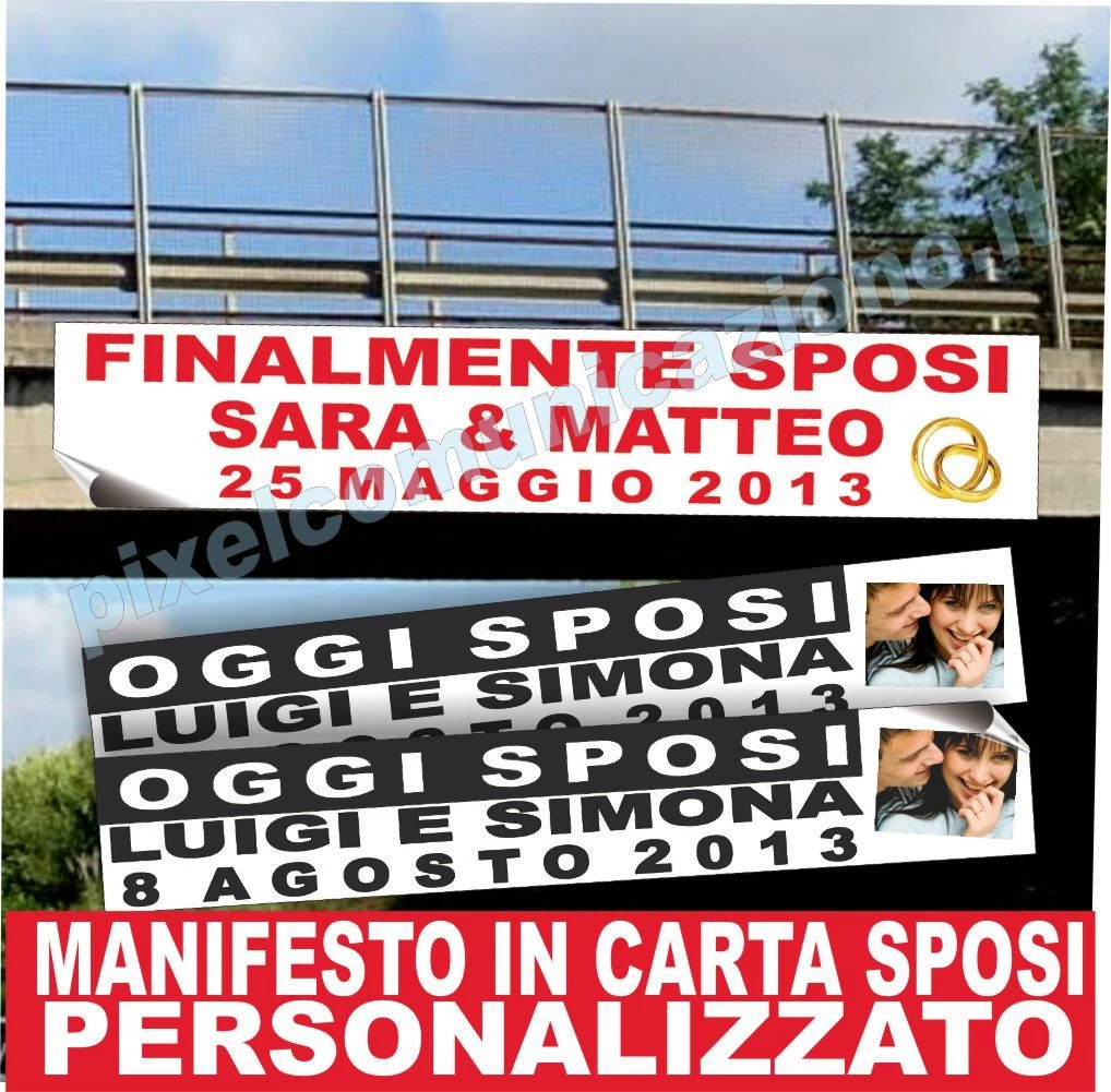 Striscione Festone Decorativo "Viva Gli Sposi" | Per Matrimonio E Addio Al Nubilato - 5