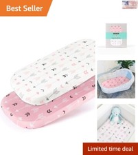 Ultra Soft Luxurious Stretch Fitted Bassinet Sheet Set 2 Pack - Pink Arrow