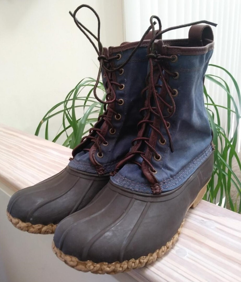 LL Bean Boots Duck Boots Waxed Canvas And Rubber Lace Up Boots - 7 Leather & Rubber Bean Duck Boots by LL Bean | Made in USA  main image 3