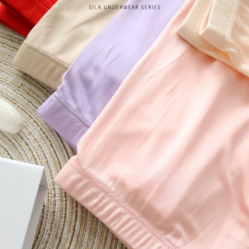 3 Pairs Real Silk Underwear For Women Briefs Boxer Briefs Lady Panties Leggings - Image 4 of 4