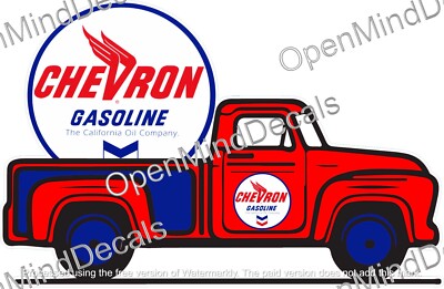Chevron Gasoline Retro Pick Up Color Vinyl Sticker Waterproof