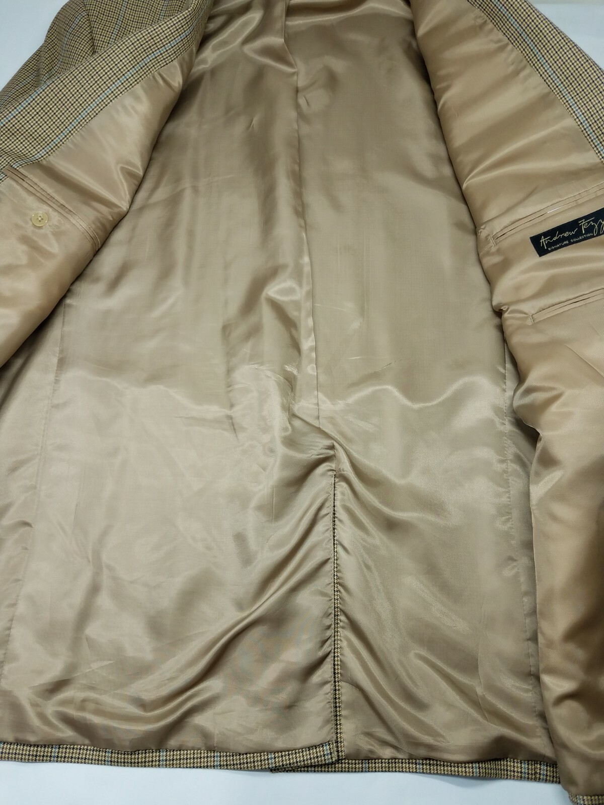 Andrew Fezza Two Button Brown Check Windowpane Sp… - image 9