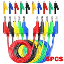 5pack Stackable Banana to Banana Plug Test Lead & Full Insulated Alligator Clips