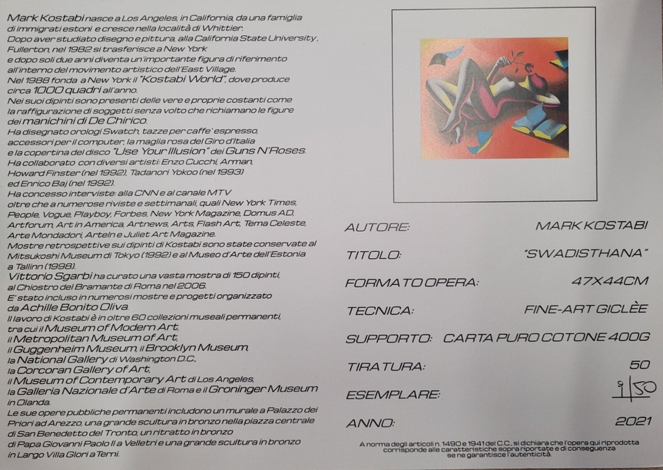 Mark Kostabi Fine Art giclée Swadisthana Pop casa arte quadri eBay