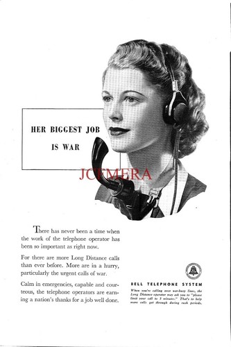 BELL Telephone System WW2 ADVERT 5 Original Vintage 1944 Print Ad 693/107