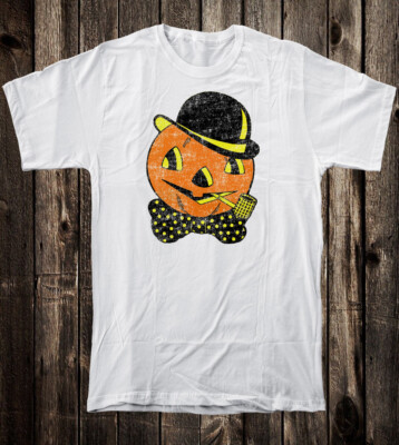 Retro Vintage Style Halloween tee T Shirt Jacko O Lantern