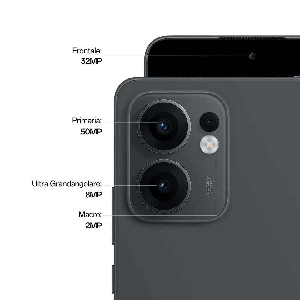 Cellulare Smartphone OPPO Reno 13F 5G 6.67" 8+256GB Graphite Gray - Immagine 3 di 4