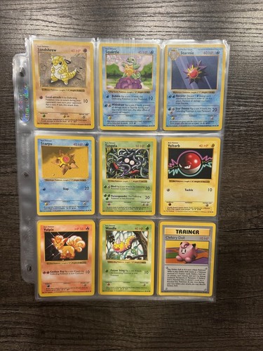 POKEMON NEAR COMPLETE SHADOWLESS BASE SET NON-HOLO #17-102 RED CHEEKS PIKACHU - Picture 7 of 11