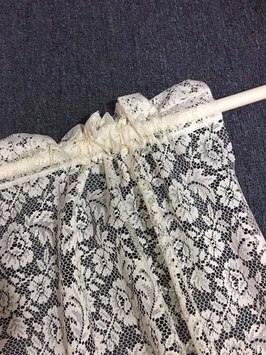 183 cm drop GLENDA Lace WHITE Sheer Curtain Continuous Rod Pocket-Pretty Floral - Picture 10 of 12