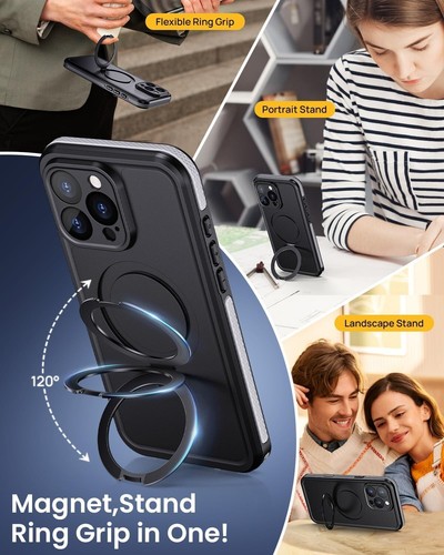 Für iPhone 16 Pro Max 16 Plus Wasserdichte Hülle mit Magsafe Displayschutz Cover - Bild 6 von 18
