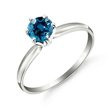 18K. SOLITAIRE RING WITH 0.50 CT. NATURAL BLUE DIAMOND