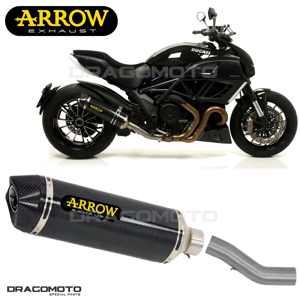 DUCATI DIAVEL 1200 2011 2016 Exhaust ARROW RACE TECH Carbon CC Kat