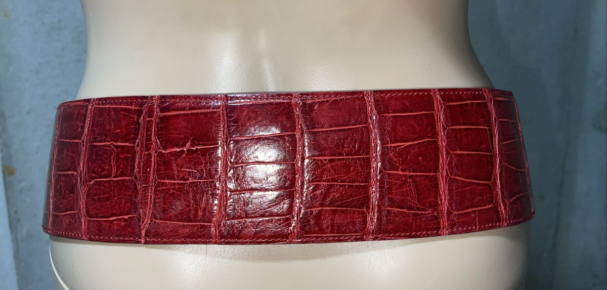 Ralph Lauren Collection Alligator Red Gold Wide Red Waist  display picture 2