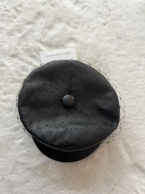 Brand NEW! ? Christian Dior Arty Hat w Veil ? black Leather 57cm S size DIOR Paris Revolution Leather Cap with Veil 58 - Timeless  main image 3