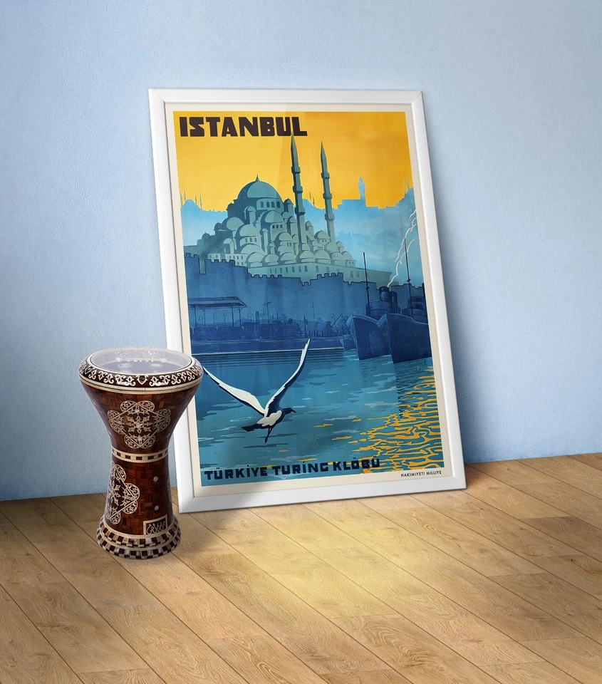 Estambul, Turquía, 1928 (Türkiye Turing Klöbü) — póster de viaje retro vintage Foto 3 de 4