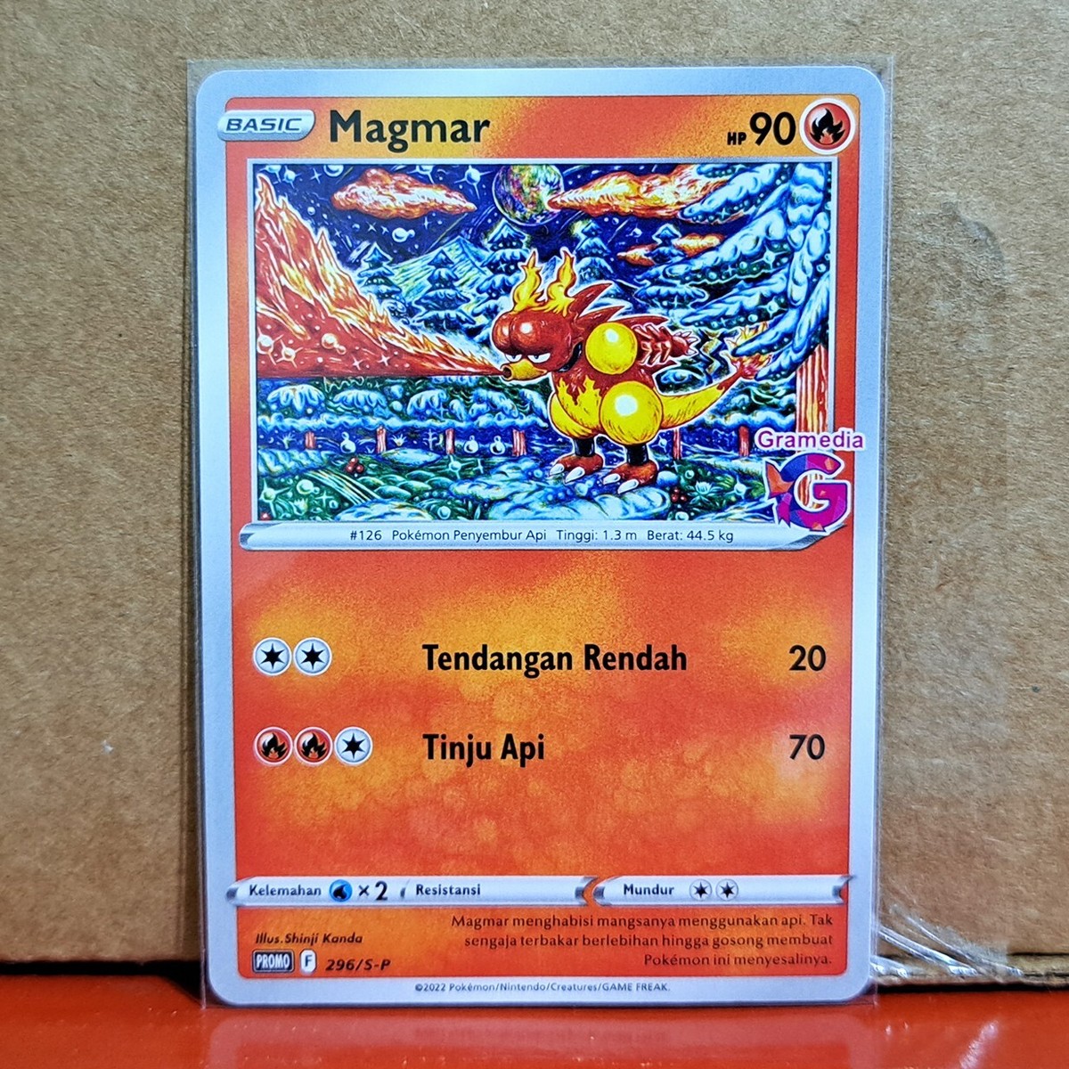 Magmar 296/S-P Exclusive Gramedia Stamp Promo Pokemon TCG Card