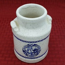 Vintage McCoy Pottery Blue Willow Milk Can Jug Made in USA White and Blue