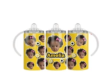 12 oz Personalized Photo Sippy Cup Tumbler – Custom Name & Picture – Spill-Proof