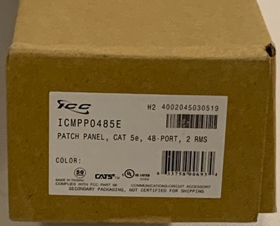 ICC ICMPP0485E Patch Panel, CAT 5e, 48-Port,  2 RMS