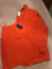 Linen Orange Blazer Jacket & Short Suit Size 18 New With Tags Matalan