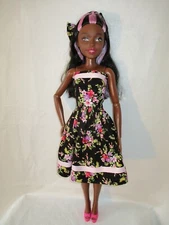 Handmade By Me Dress and Bow, Made to Fit Barbie Best Fashion Friend 28" doll.