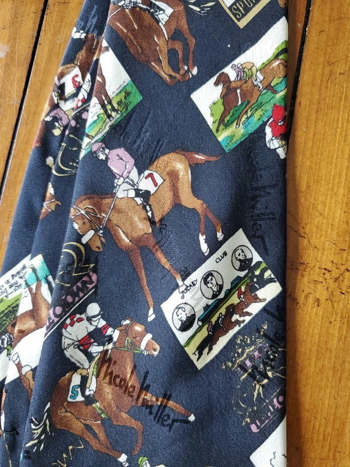 Corbata de cuello triple corona ABC SPORTS Nicole Miller 1996 carreras de caballos Foto 3 de 4