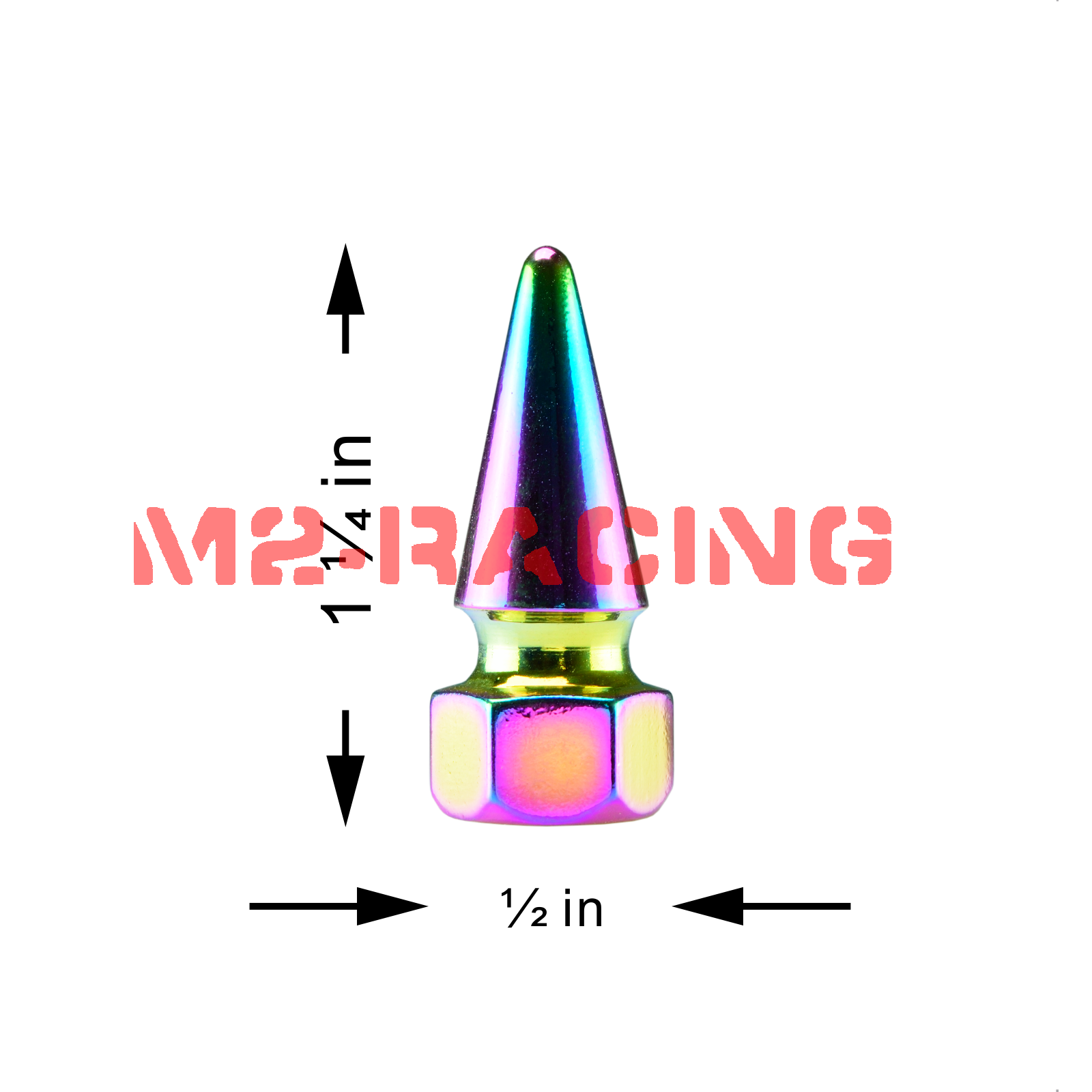 4pcs Red Long Spike Valve Stem Caps Metal Thread Set For Wheel Tires