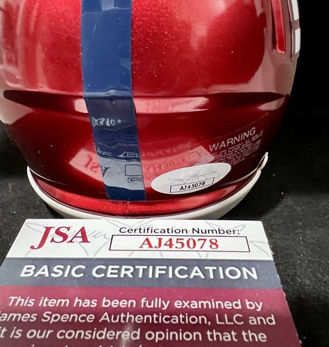 NEW YORK GIANTS PHIL SIMMS SIGNED MINI HELMET JSA COA SB MVP AUTHENTIC NFL Auto - Picture 2 of 2