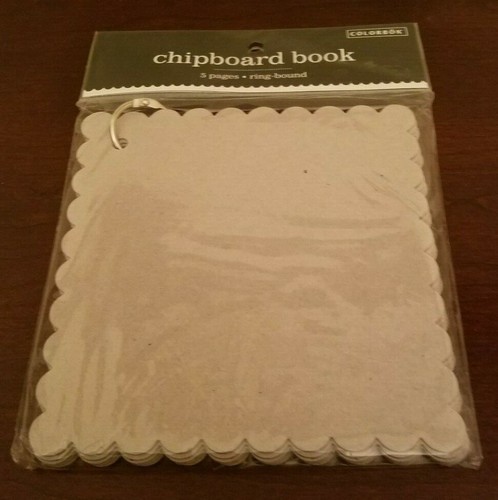 6" Blank Mini Chipboard Album 5 Page Ring Bound Scrapbook w/ Scalloped Edges NEW - Picture 2 of 11