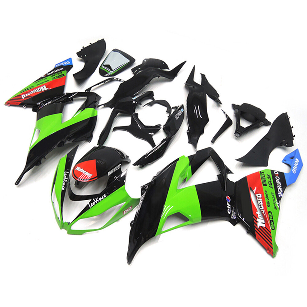 Injection Green Black Red ABS Fairing Fit for Kawasaki ZX-6R 636