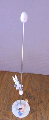 Vintage Carson Pirie Scott Easter Bunny Bouncing Down Pole Wood Bunny Felt Ears