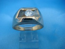 14 KT. GOLD MEN'S FLOATING DIAMOND 0.45 CT.SOLID BACK RING 12.1 GRAMS SIZE 9.5