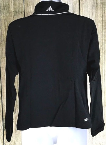 Adidas Youth Jacket Lightweight Size Medium Black with Black Stripes EUC A2403 - Picture 4 of 10