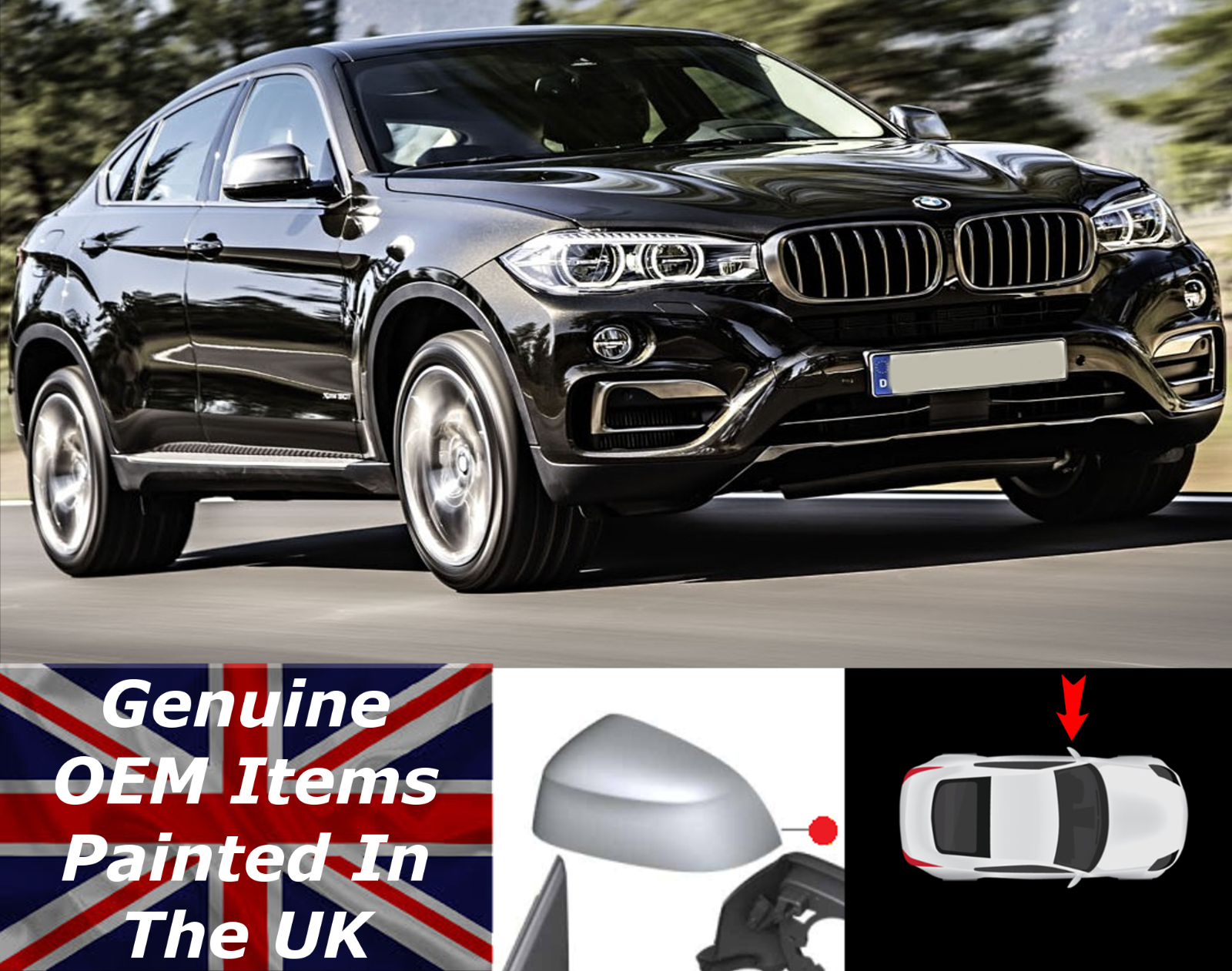 BMW X6 F16 (Original) Rechts Außenspiegel Abdeckung Bemalt Zu Match