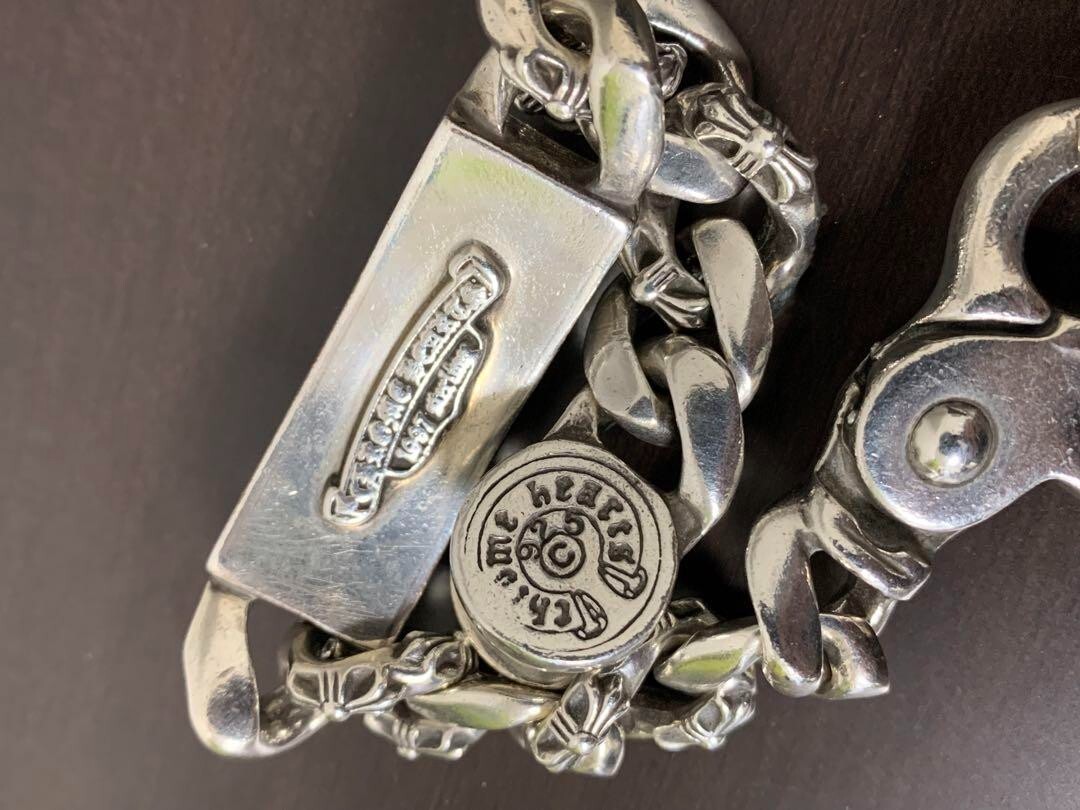 Used Chrome Hearts Rare Floral ID Bracelet Fancy x Clip From JAPAN