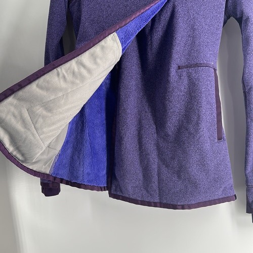 Ivivva Girls Wrap Jacket Snaps Purple Fleece Lined gymnastics Thumbholes sz 10 - Picture 10 of 13