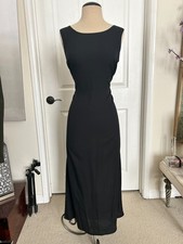 Harari Black 100% Silk Beautiful Sleeveless Evening Dress Size S Made in USA