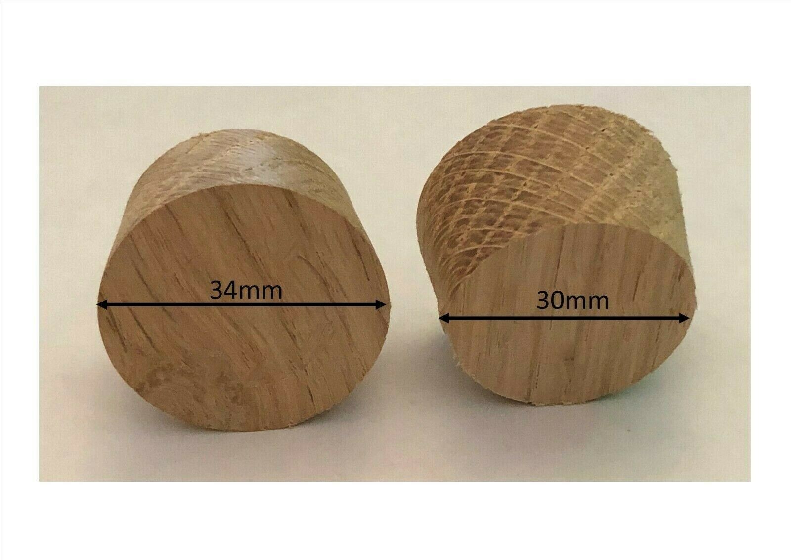 Pack of 1 - 34mm Solid European Oak Wood Pellet / Plug
