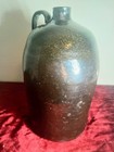 Victorian Brown Glazed Stoneware Jug with Handle, Rustic Round Pattern — photo 1