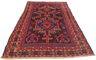 Rare Hand Knotted Vintage Afghan Adras Khan Balouch Wool Area Rug 4.5 x 2.11 Ft