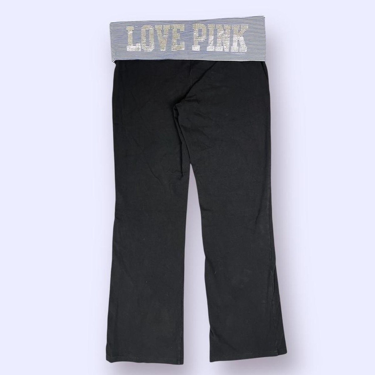 Victoria's Secret PINK Fold Over Flare Leggings Yoga Pants Bling