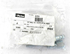 Lot of 4 Parker 2731 1/4" Body x 1/4"-18 NPTF 20 Series Nipple 2731 Genuine OEM
