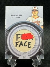 Bill Ripken FF Error - Bat Knob Relic Card Custom Made w/ Real Wood - Uncensored