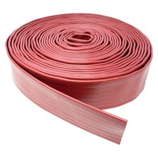 Gloxco 2" ID Red Heavy Duty Lay Flat PVC Discharge Hose, 50' Length